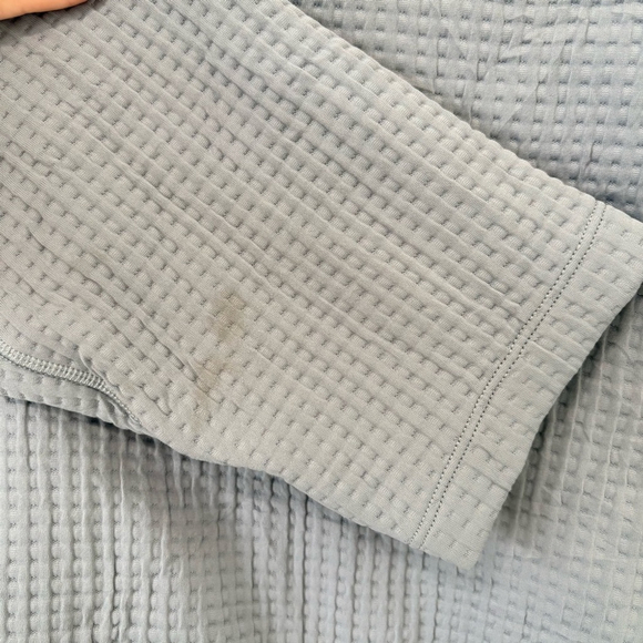 Lululemon Waffle Knit Funnel Neck Long Sleeve Rhino Grey Sz 12 - Picture 7 of 9